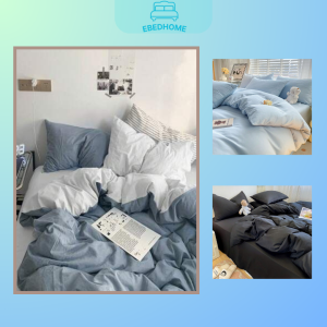 Chăn ga gối đệm màu xanh dương, xanh biển và đen