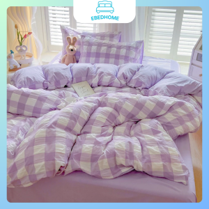 Vỏ chăn vỏ gối cotton caro pastel EBEDHOME
