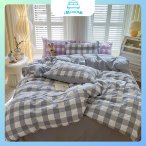 Vỏ chăn vỏ gối cotton caro pastel EBEDHOME