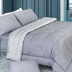 chăn ga gối đệm cưới màu ghi